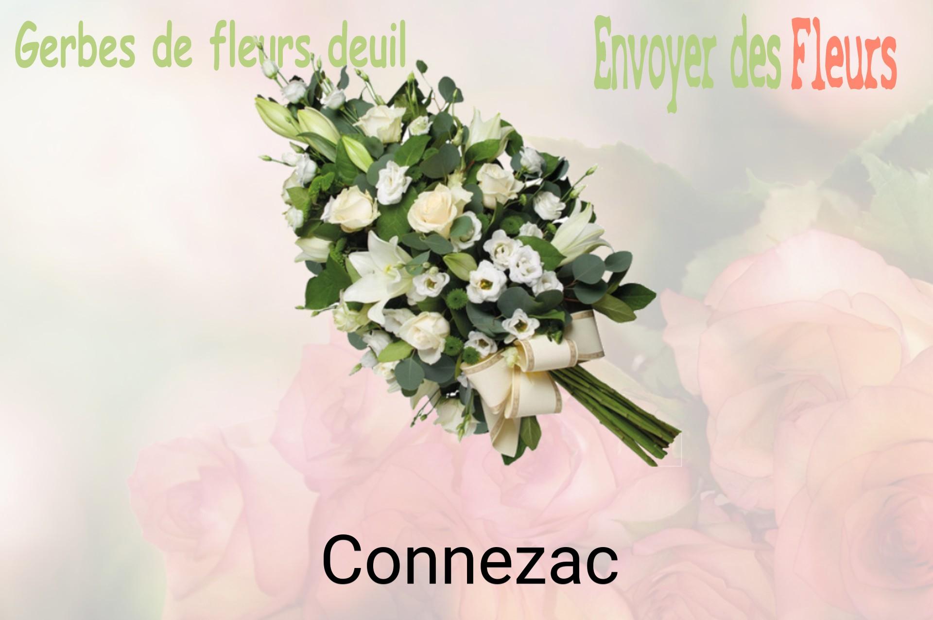 Gerbe de fleurs de deuil livrée à Connezac